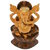 Ganesh Sitting on plinth Brown Wooden 6
