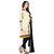 The Four Hundred Womens  Beige  Black Bhagalpuri Silk UnStitched Dress Material (Chudidar)