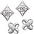 Om Jewells Combo of 2 Stud Earrings with Crystal Stones CO1000015
