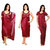 RamE--Mahroon colou satin 4 PC  Sexy Night Wear Nighty Womens Sleepware, night suits Gown for Ladies