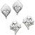 Om Jewells Combo of 2 Stud Earrings with Crystal Stones CO1000016