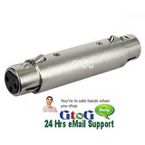 Qty 2 Pcs XLR 3 Pin Female Female Inline Connector/Adaptor/Coupler