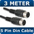 4 Core Screened 5 Pin Midi Din Plug to Plug Audio Cable Lead 300cm