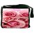 Snoogg Pink Flower Digitally Printed Laptop Messenger  Bag