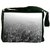 Snoogg Black White London Digitally Printed Laptop Messenger  Bag