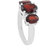 925 Sterling Silver Garnet Studded Ring by Allure Jewellery