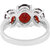 925 Sterling Silver Garnet Studded Ring by Allure Jewellery