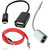 3 in 1 COMBO Micro USB OTG Cable, Flat Aux Cable, Stereo Y Splitter Cable