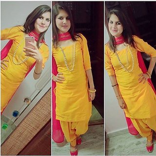 Buy Yellow N Carrots Pink Dress Materials Online 949 From Shopclues Designer yellow anarkali suit punjabi suit indian long gown pakistani suit bridesmaids dress. yellow n carrots pink dress materials