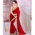 Leeps Prints Red Georgette Lace Saree With Blouse