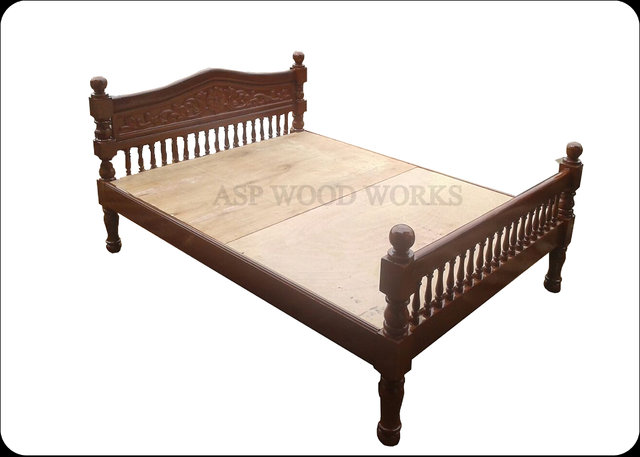 traditional wooden cot