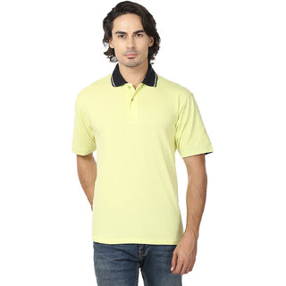 Buy Hutz Lemon Yellow Pique Cotton Men's Polo T shirt ...