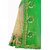 Designer Georgette Embroidered  Green and Beige Half-Half Saree With Unstitched Blouse Piece