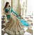 Styloce Blue Georgette Embroidered Saree With Blouse