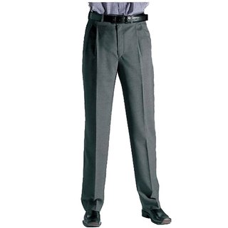 Grey Regular Slim Fit Formal Trousers