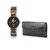 Arum Combo Copper Black  Stylish  Watch With Black Wallet ANWWC-008
