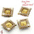 Decorated Dull Gold Candle Diya Set With Glass Stones And Beads