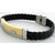The Jewelbox Two Tone Wave Rubber Stainless Steel Mens Bracelet Wrist Band