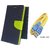 Wallet Mercury Flip Cover for REDMI 1S  (BLUE) With USB SMILEY CABLE