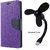 Wallet Mercury Flip Cover for Nokia Lumia 520 (PURPLE) With USB FAN