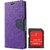Wallet Mercury Flip Cover for Samsung Galaxy J1 Ace (PURPLE) With SD CARD ADAPTER