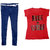 Indistar Women 1 Regular Fit Denim Jeans along with belt (size-28) and 1 Cotton Printed T-Shirt (Set of -2)