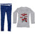 IndiWeaves Women 1 Regular Fit Denim Jeans along with belt (size-28) with 1 Cotton Printed T-Shirt (Set of -2)