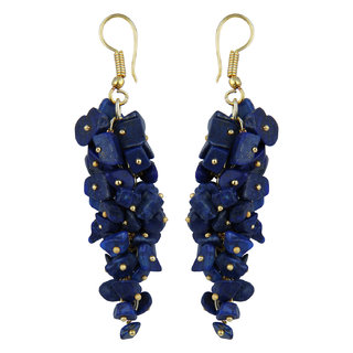                       Pearlz Ocean Gorgeous Dyed Lapis Lazuli Beads Earrings for Women                                              