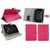 Emartbuy Notion Ink Cain 8 Tablet 8 Inch Universal Range Hot Pink Multi Angle Executive Folio Wallet Case Cover With Card Slots + Hot Pink Stylus