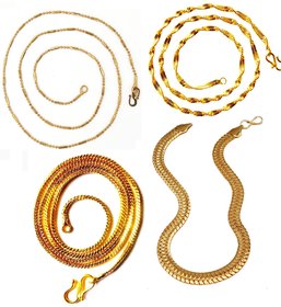 Dipali Combo Of Four Gold Plated Alloy Chain