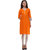 Ritzzy Women's Orange Cotton Straight Designer Kurta