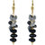 Pearlz Ocean Gratifying Rutilated quartz and  Black Agate Beads Earrings for Women