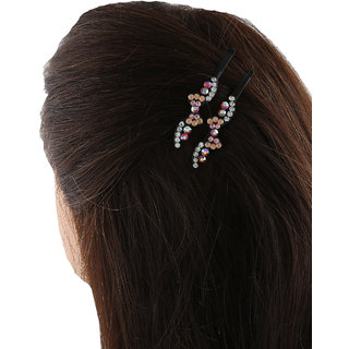 Buy Anuradha Art Pink Colour Stylish Classy Stone Hair Accessories Side Pin  Stylish Hair Clip For Women/Girls Online @ ₹250 from ShopClues