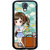 ifasho Cute Girl with bag and Small Cat Back Case Cover for Samsung Galaxy S4