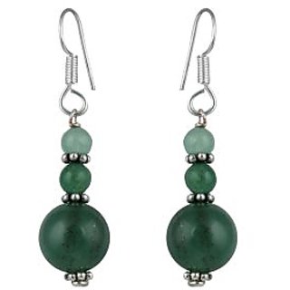                       Pearlz Ocean Pleasing Aventurine Green Beads Earrings for Women                                              
