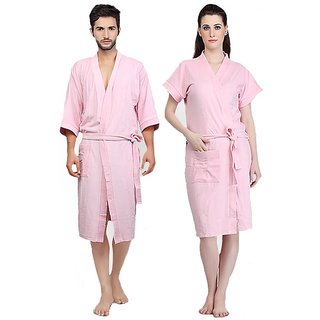 Imported Cotton Bathrobes Combo (Pack of 2)- Pink