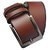 Sunshopping men's mix of Leatherite brown needle pin point buckle belt with brown bifold synthetic Leatherite wallet.(combo)