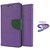 Mercury Goospery Wallet Flip Cover For Sony Xperia Z L36H (PURPLE) With Smiley Light Cable