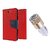 Mercury Goospery Wallet Flip Cover For Reliance Lyf Wind 5 (RED) With Usb Car Charger