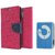 Mercury Goospery Wallet Flip Cover For  Micromax Canvas Juice 3 Q392 (PINK) With Mini MP3 Player