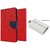 Microsoft Lumia 540 Mercury Wallet Flip Cover Case (RED) With Otg Smart