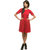 Red Plain Fit & Flare Dress For Women