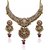 Kriaa Kundan Red  Green Pota Austrian Stone Gold Plated Necklace Set - 2103501