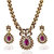 Kriaa Purple Austrian Stone Gold Plated Necklace Set - 2103505