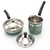 MAHAVIR 3PC  INDUCTION  AND LPG COMPATIBLE FRYPAN WITH LID AND SAUCEPAN - GREEN