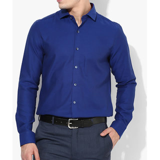 SSB Royal Blue Solid Regular Fit Formal Shirt: Buy SSB Royal Blue Solid ...