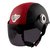 MPI Red/Black Leather Look Open Face Helmet For Moterbike Helmet for MEN