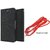 HTC 526  Mercury Wallet Flip Cover Case (BLACK) With 3.5mm Male To Male Aux Cable
