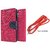 REDMI MI4I  Mercury Wallet Flip Cover Case (PINK) With 3.5mm Male To Male Aux Cable