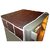 Goldcave Universal Plastic Brown Abstract Fridge Top Cover With 6 Pockets - Brown